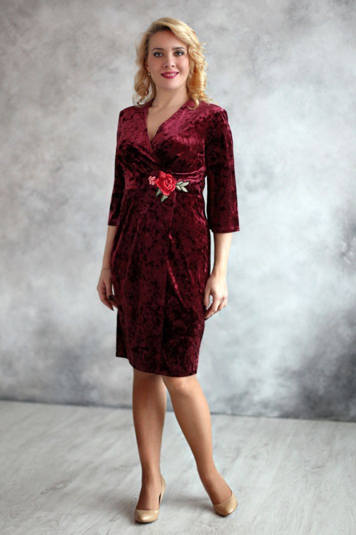 Платье Вечернее бордо  (plus size 46-60) от EGMARRA